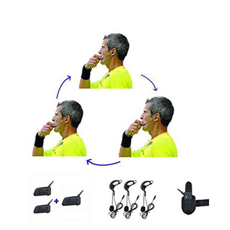 Maxquall Referee Headset Earphone 3pcs Professional V6 V4 FBIM Full Duplex Two-Way Football Referee Coach Judger Arbitration Earhook Earpiece Soccer Headset - Image 2